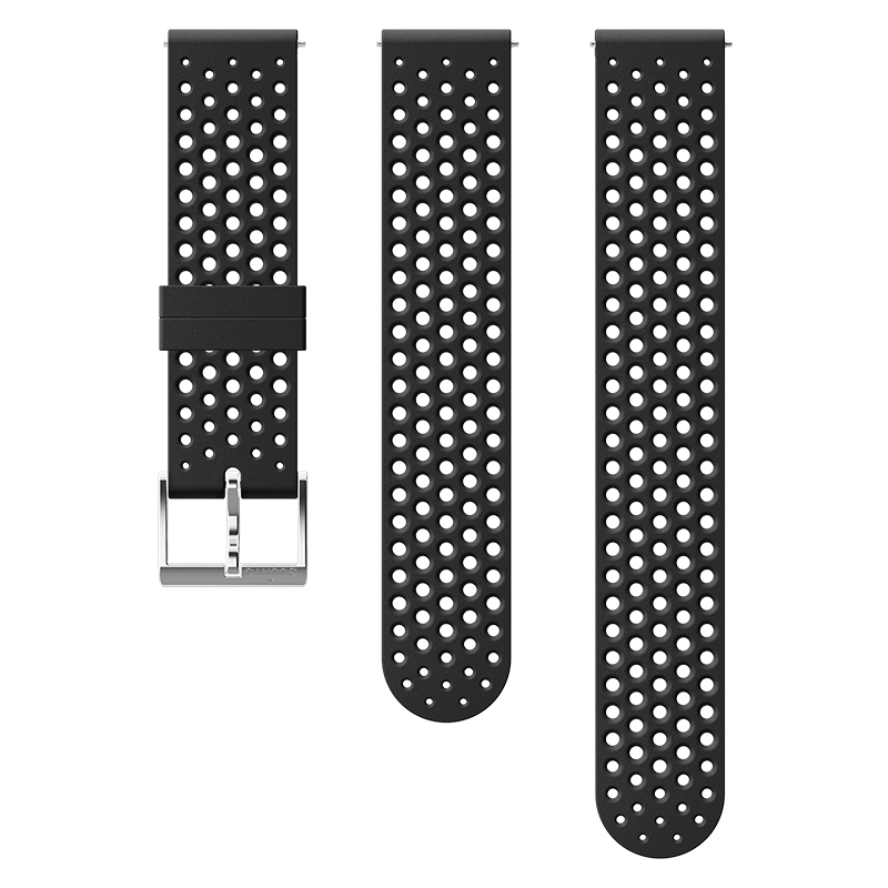 Suunto 20mm Athletic 1 Silicone Strap Black Steel Size S+M Watch Band