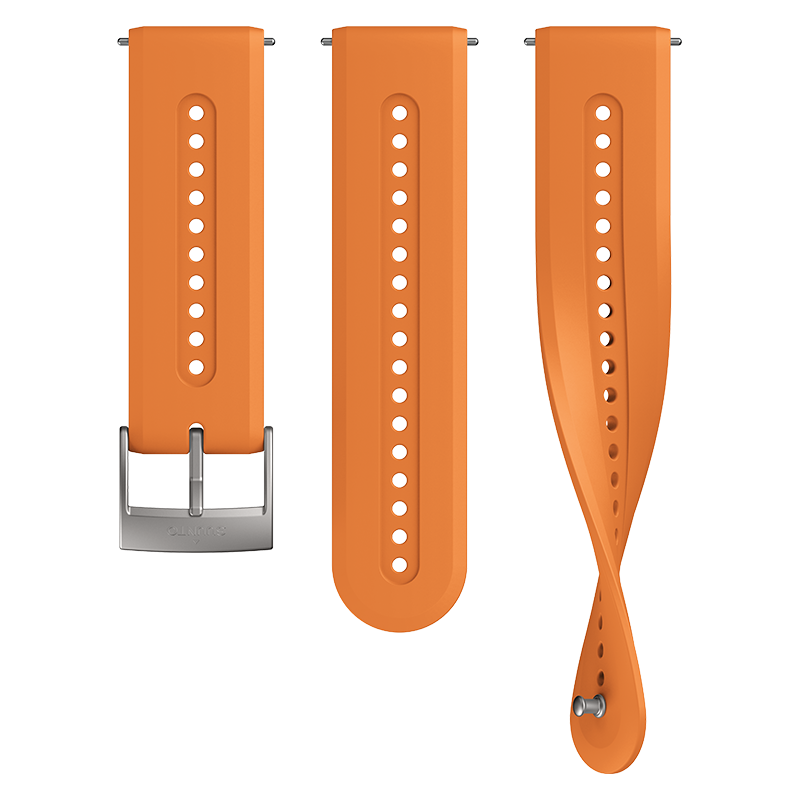 Suunto 24mm Athletic 7 Silicone Strap Granite Orange Size S+M Watch Band