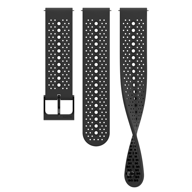Suunto 22mm Athletic 1 Silicone Strap All Black S+M Watch Band