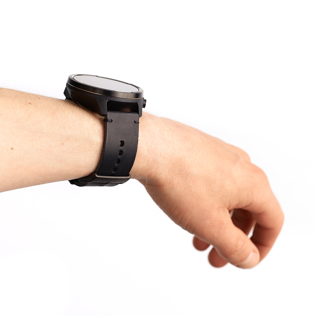 Suunto 24mm Urban 2 Leather Strap Black Black Size M Watch Band